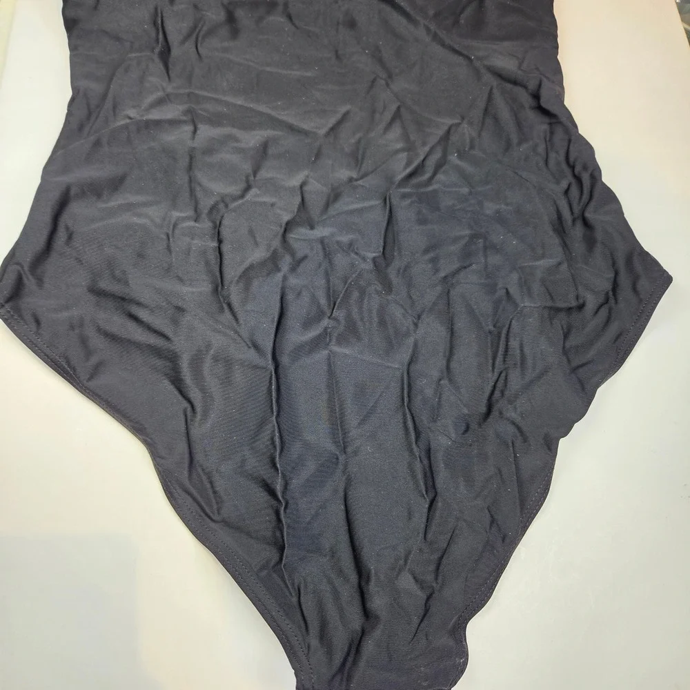 Tempt Me One Piece Womens XL Black Ruched Tummy‎ Control Sweetheart 008 NWT